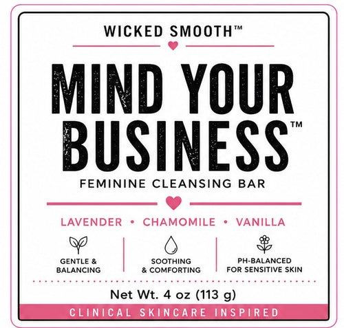 Wicked Smooth Mind Your Business Feminine Cleansing Bar label